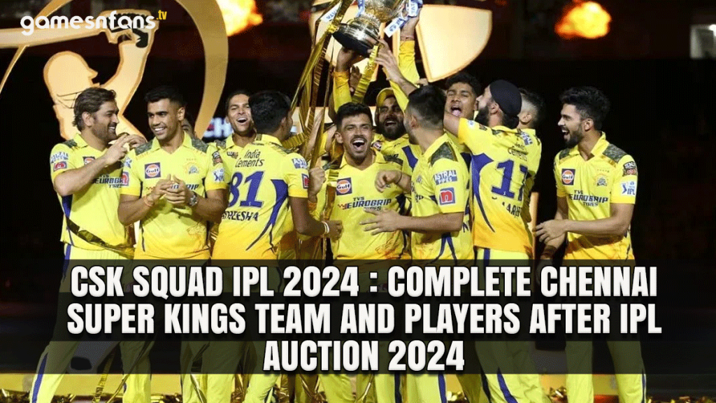 CSK Squad IPL 2024 : Complete Chennai Super Kings Team and Players after IPL auction 2024 