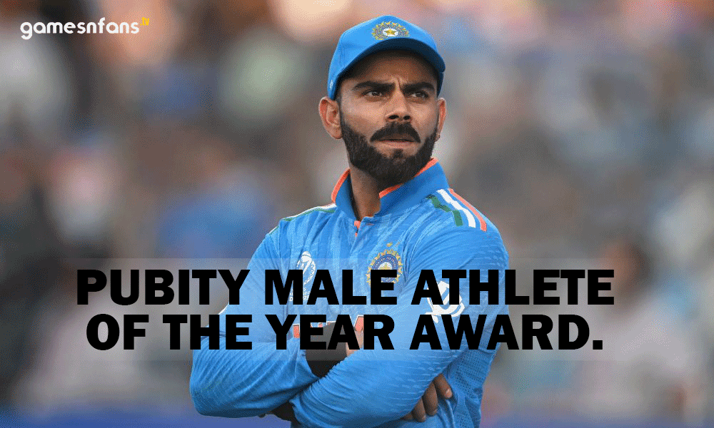 Virat Kohli wins the Pubity Male Athlete of the Year Award 2024