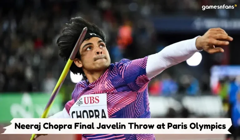 Neeraj Chopra Final Javelin Throw at Paris Olympics